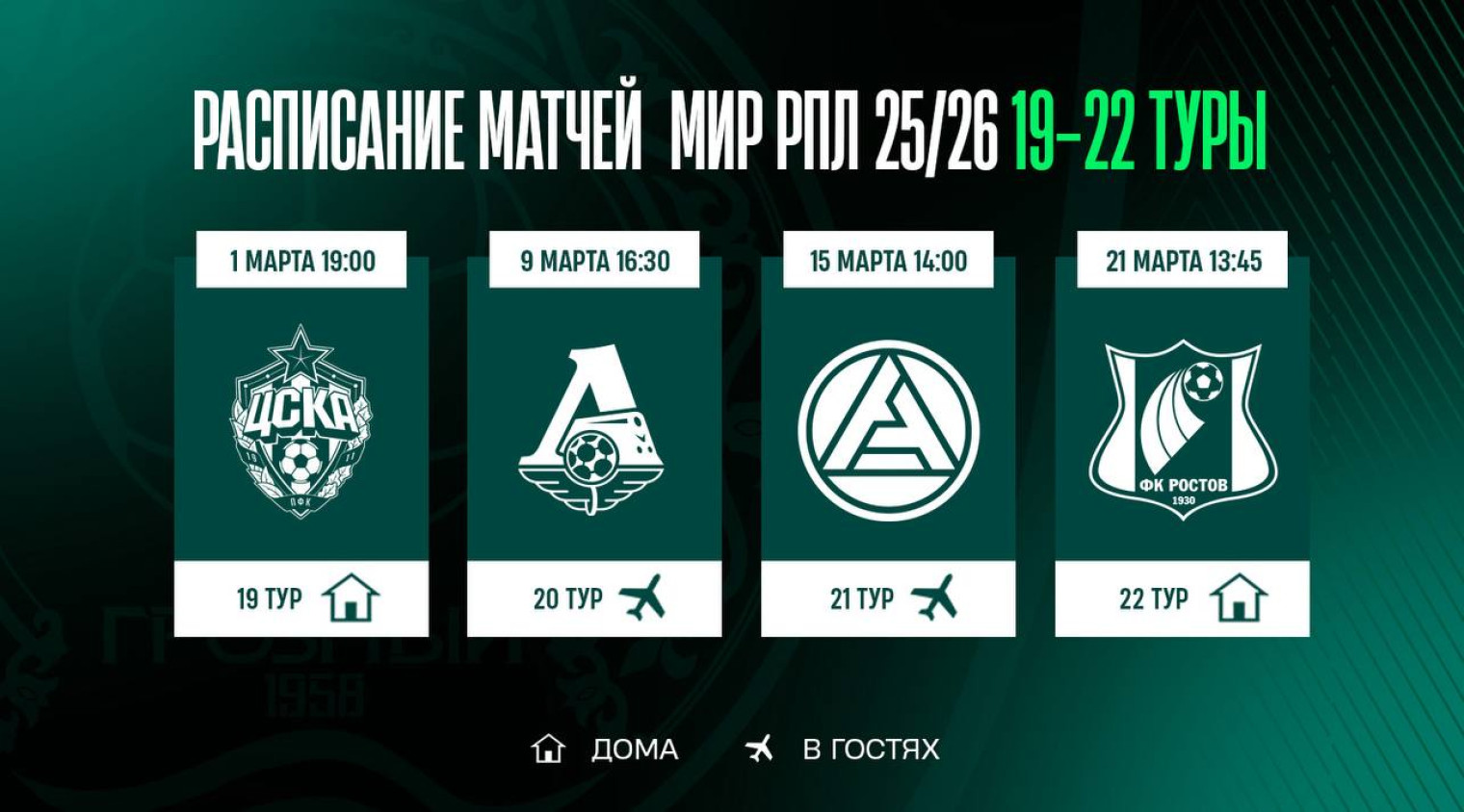 Расписание матчей «Ахмата» в начале весенней части сезона